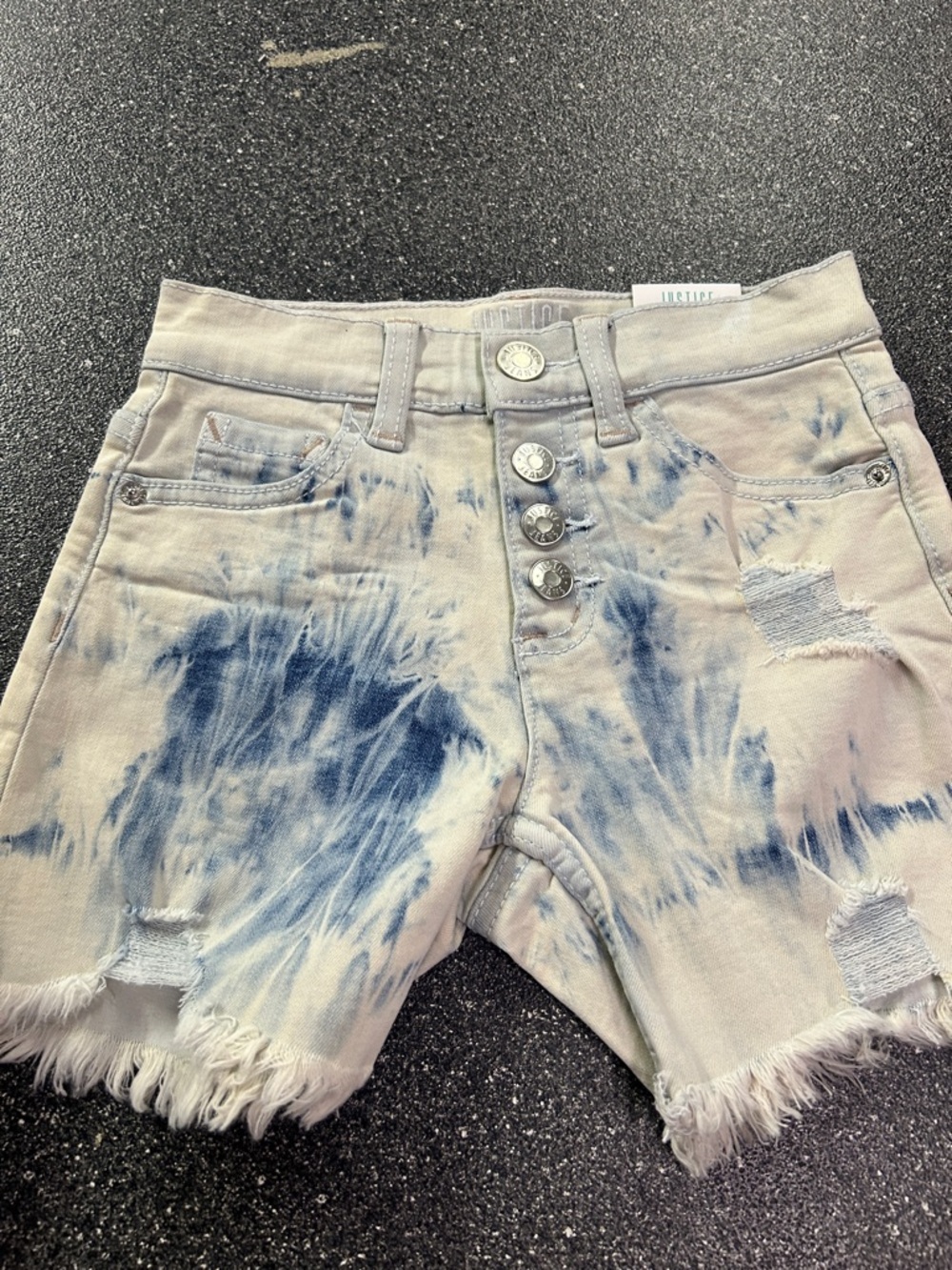 Justice Light Blue Tie-Dye High Waist Jeans